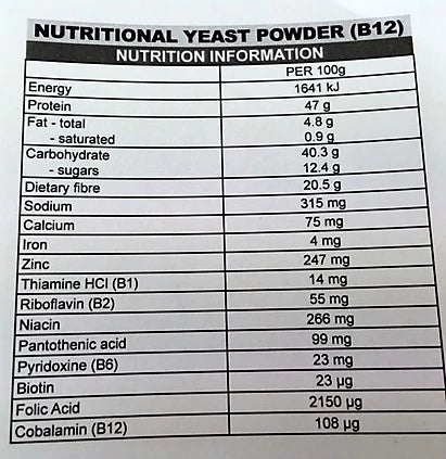 Nutritional Yeast Powder (B12), Inactive