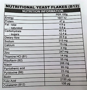 Nutritional Yeast Flakes (B12), Inactive