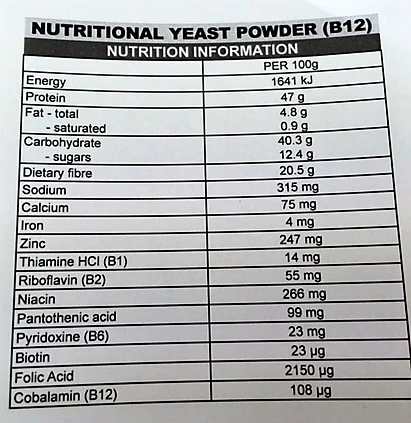 Nutritional Yeast Powder (B12), Inactive