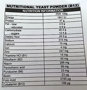 Nutritional Yeast Powder (B12), Inactive